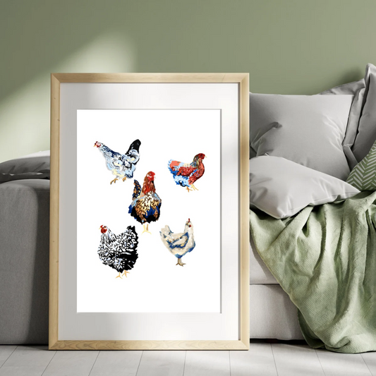 Chicken Collage Print