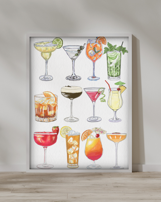 Cocktail Collage Print